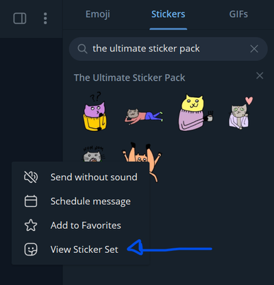 Telegram view sticker set